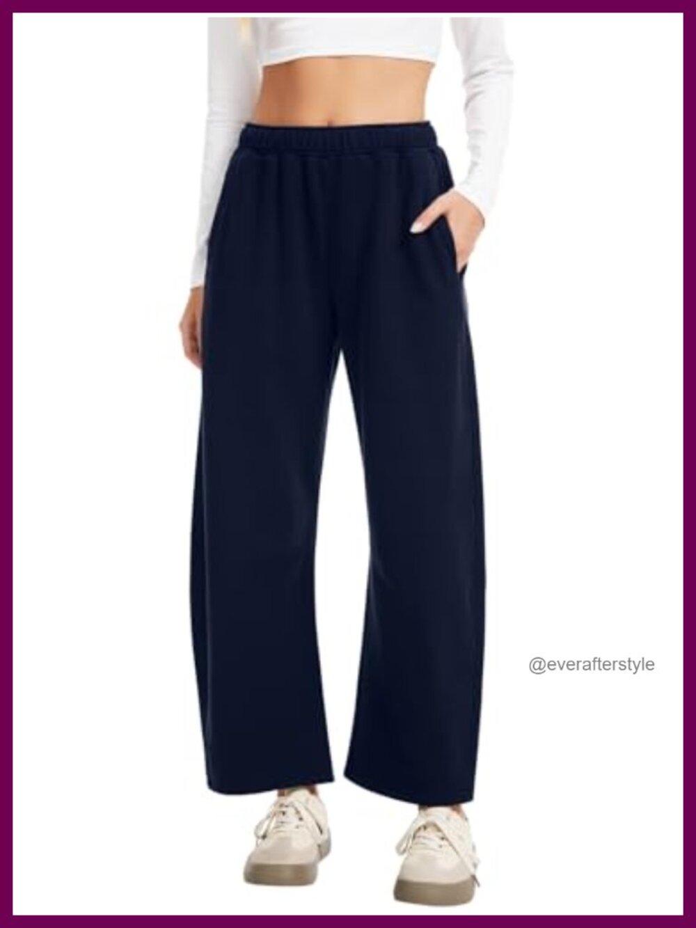 Barrel Sweatpants Wide Leg Baggy Lounge Casual Pants Cotton Blend